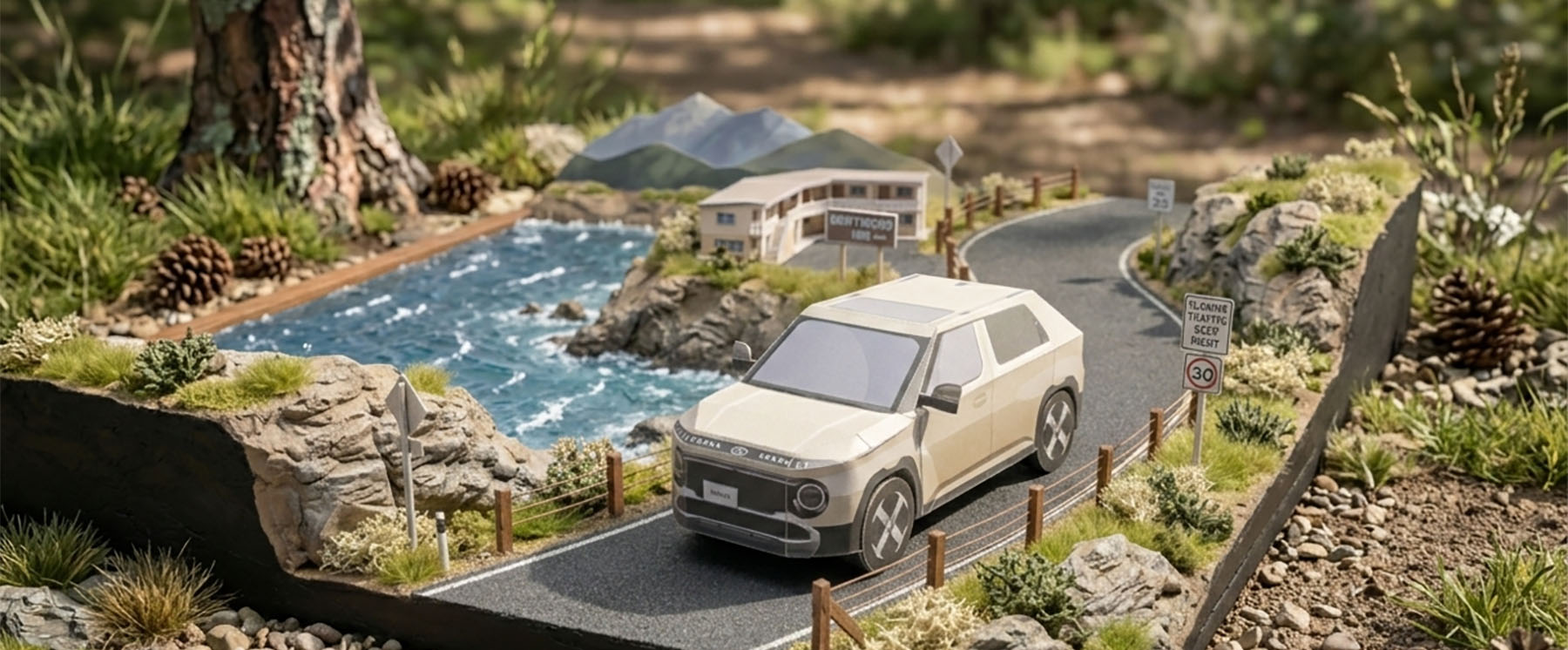 車のペーパークラフト